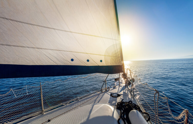 Sailing boat at sea