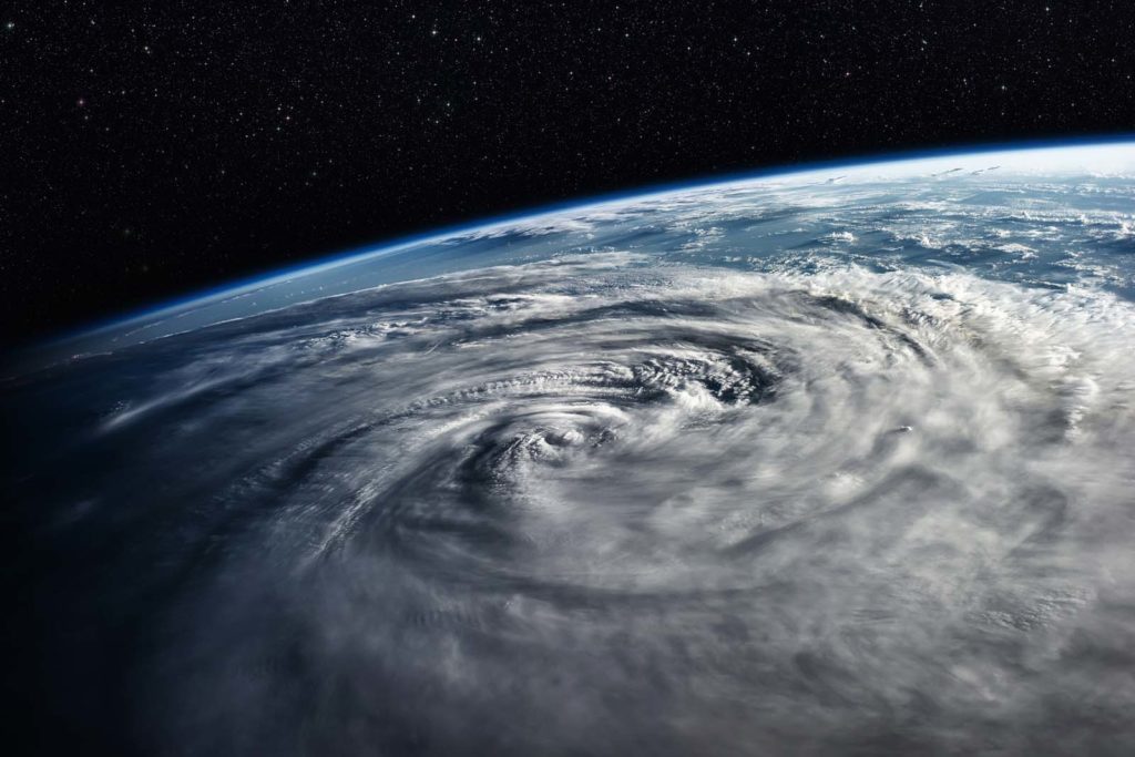 Typhoon over planet Earth - satellite photo