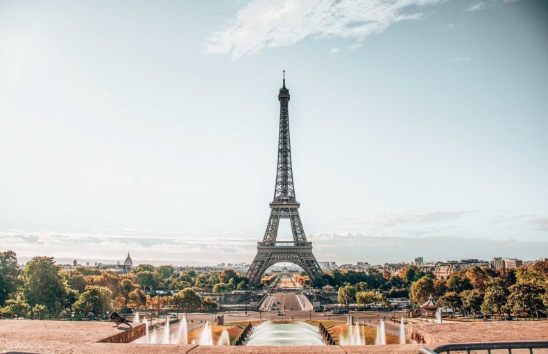 Eiffel Tower Street view, Paris France
