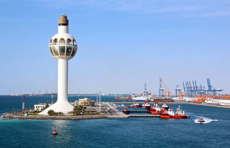 Port of Jeddah lighthouse, Saudi Arabia