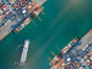 container port terminal aerial view