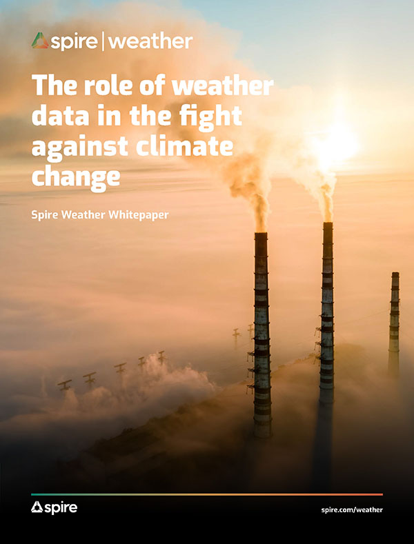 Spire Weather whitepaper - The role of weather data in the fight against climate change cover