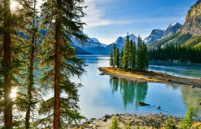 Spirit Island in Maligne Lake, Jasper National Park, Alberta, Canada