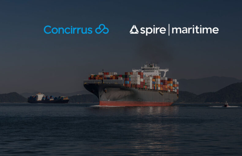 Concirrus & Spire Maritime case study logos with ship