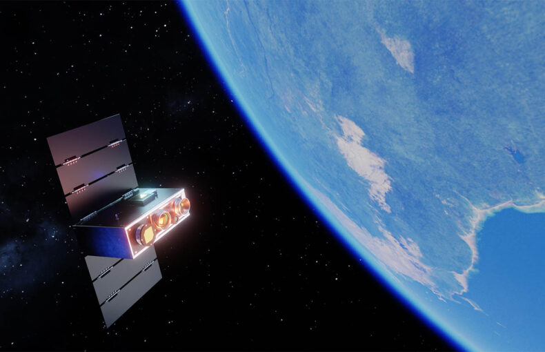 OroraTech satellite in orbit over Earth