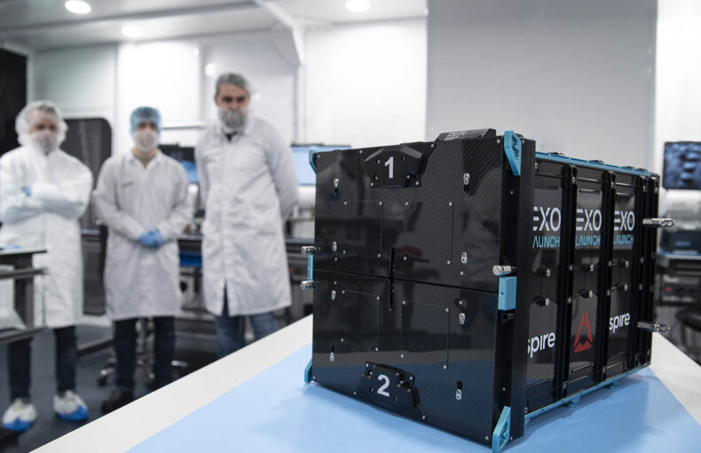 Nanosatellite integration into Exolaunch deployer at the Spire Global Glasgow, Scotland facility