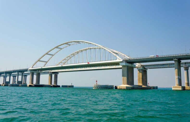 Kerch bridge across the Kerch Strait