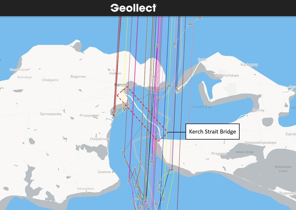 Kerch Strait Bridge Vessel AIS data linked to Moscow track