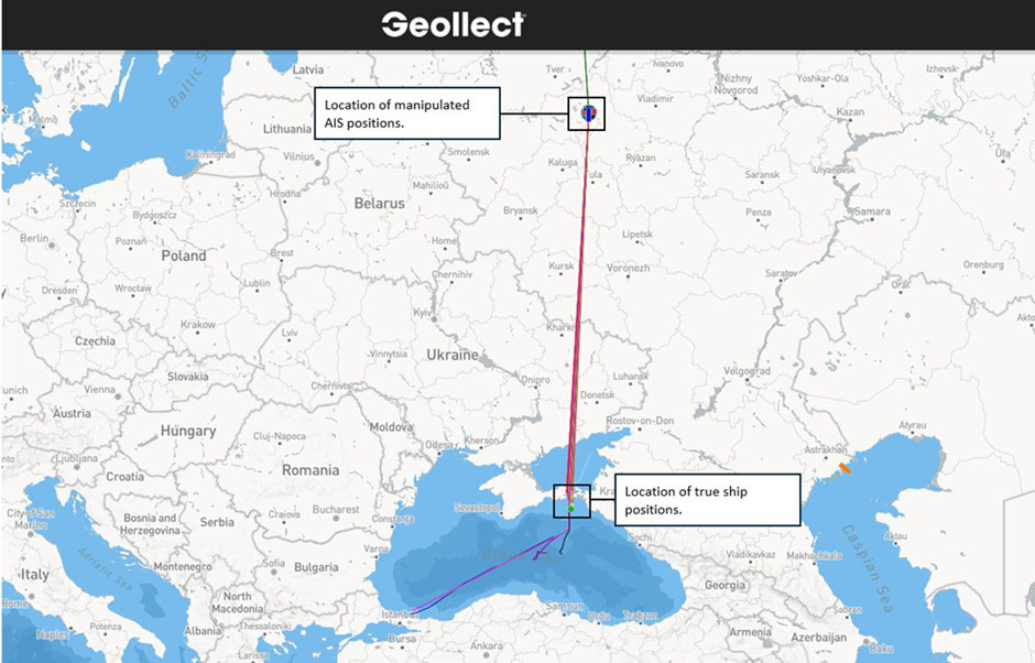 Vessel data in relation to the Kerch Strait Bridge in Feb 2024