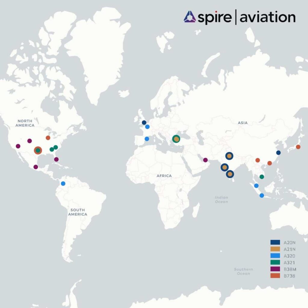top departure airports-for leading narrowbody aircraft map