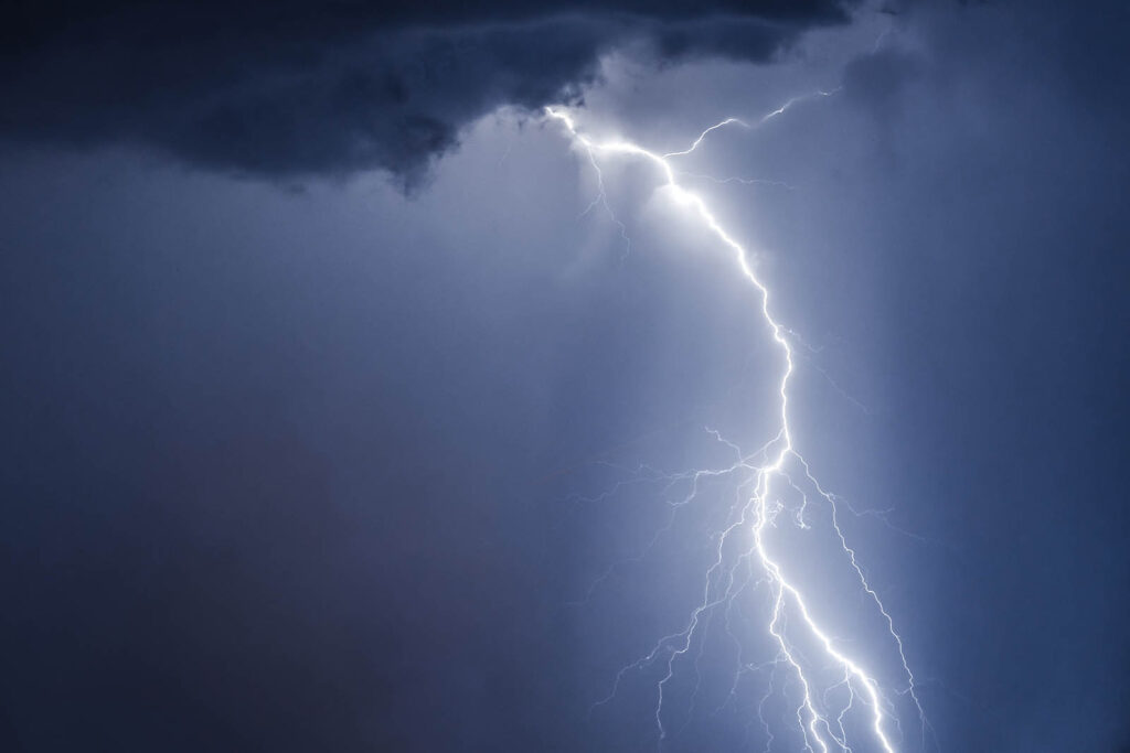 lightning strike during summer storm
