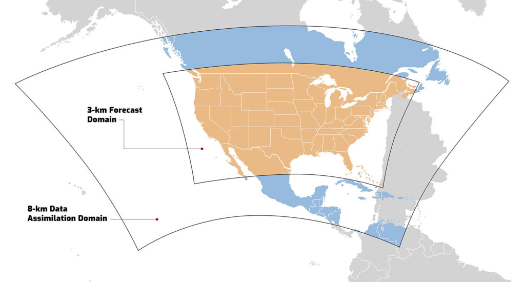 High Resolution Forecast coverage over the USA