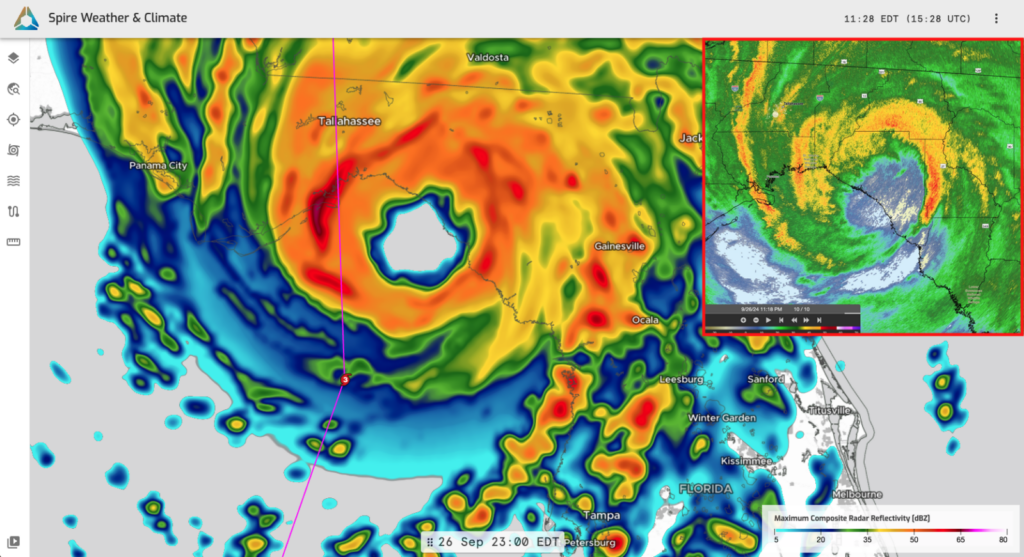 Hurricane Helene track at landfall