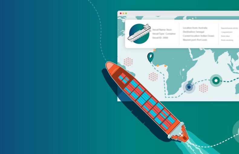 Spire Maritime routes for shipping map illustration