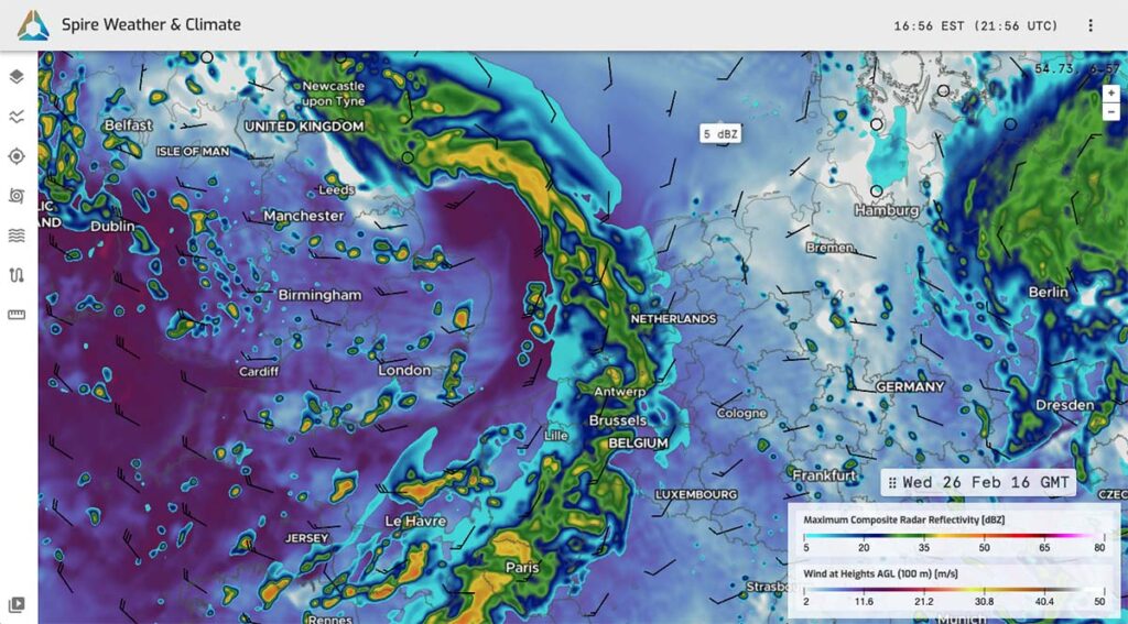 The Netherlands High Resolution Forecast wind map