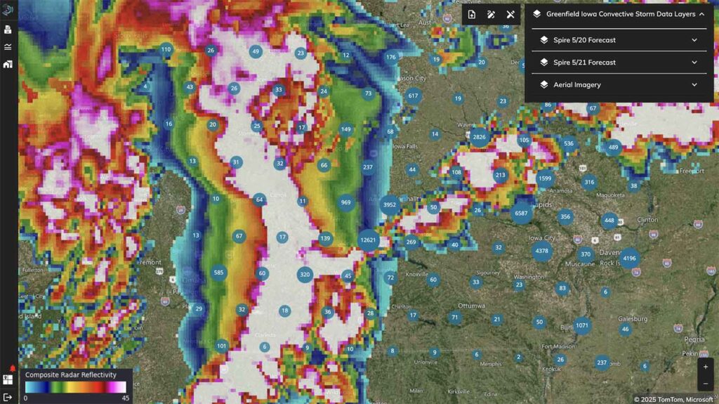 EarthDaily’s flagship platform, Ascend, shows weather data using Spire data