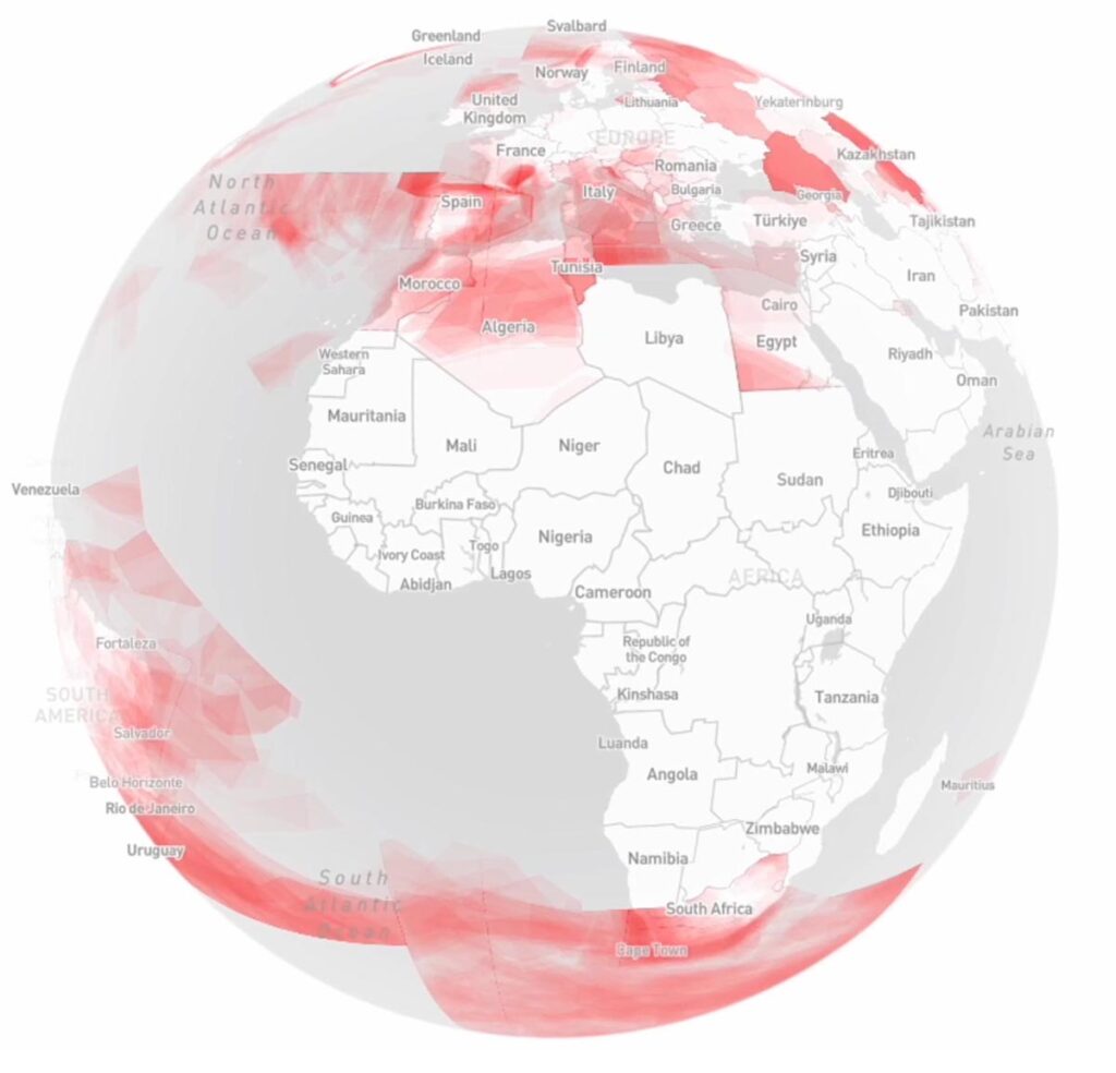 Extreme weather event occurence of turbulence in March 2025