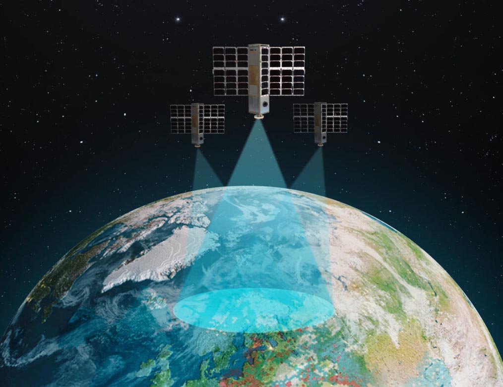 Satellites in orbit over planet Earth for interference detection